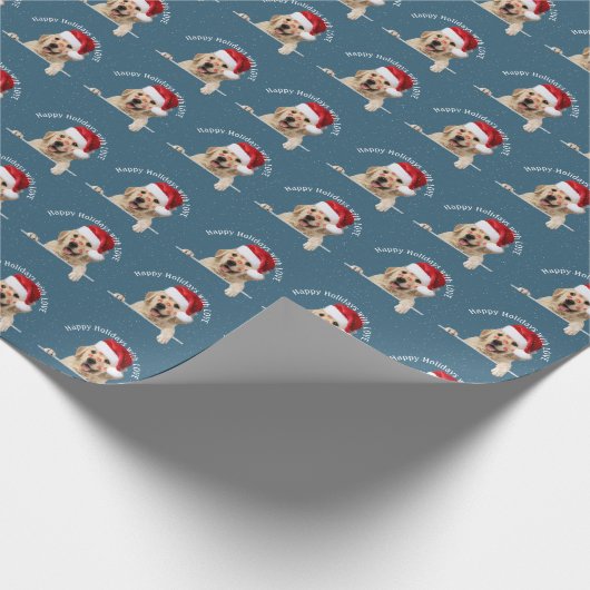 Weihnachten Golden Retriever Lipstick Kisses Geschenkpapier (Ecke)
