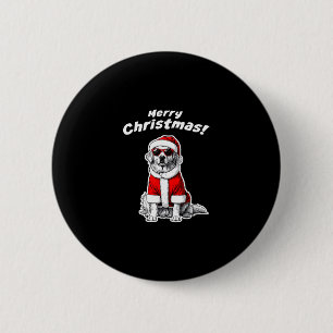 Weihnachten Golden Retriever Lustiger Santa Hund F Button