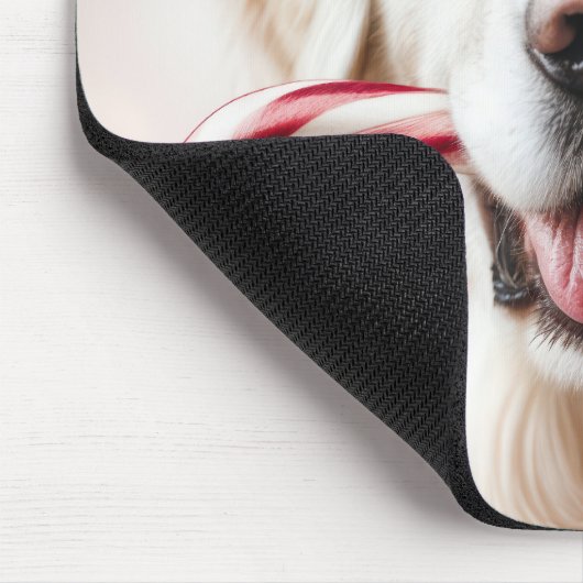 Weihnachten Golden Retriever mit Candy Cane Mousepad (Ecke)