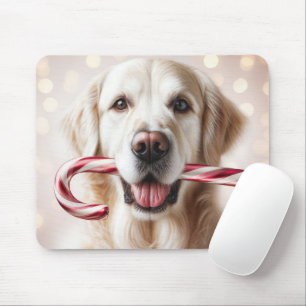 Weihnachten Golden Retriever mit Candy Cane Mousepad