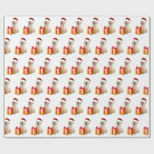 Weihnachten Golden Retriever mit Geschenk Geschenkpapier (Flach)