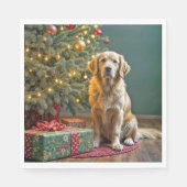 Weihnachten Golden Retriever mit Geschenken Serviette (Vorderseite)