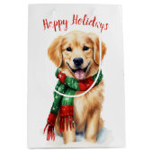 Weihnachten Golden Retriever Mittlere Geschenktüte (Vorderseite)