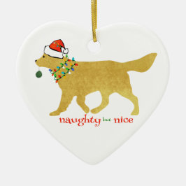 Weihnachten Golden Retriever Naughty aber Nice Keramik Ornament