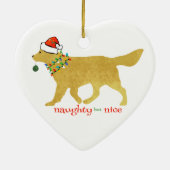 Weihnachten Golden Retriever Naughty aber Nice Keramik Ornament (Hinten)