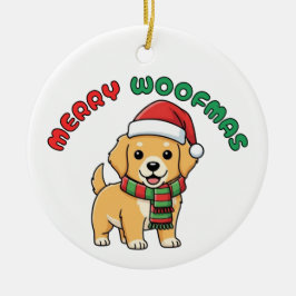 Weihnachten Golden Retriever Ornament: Frohe Weihn Keramik Ornament