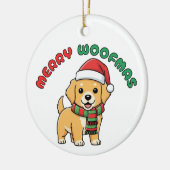 Weihnachten Golden Retriever Ornament: Frohe Weihn Keramik Ornament (Links)