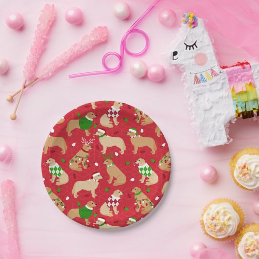 Weihnachten Golden Retriever Pappteller (Party)