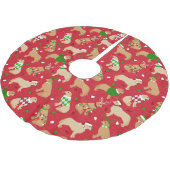 Weihnachten Golden Retriever Polyester Weihnachtsbaumdecke (Schrägansicht)