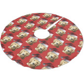 Weihnachten Golden Retriever Polyester Weihnachtsbaumdecke (Schrägansicht)