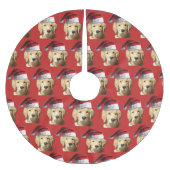 Weihnachten Golden Retriever Polyester Weihnachtsbaumdecke (Vorderseite)