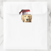 Weihnachten Golden Retriever Quadratischer Aufkleber (Tasche)