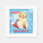 Weihnachten Golden Retriever Serviette (Vorderseite)