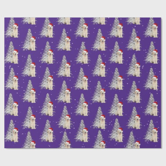 Weihnachten Golden Retriever und Baum Geschenkpapier (Flach)