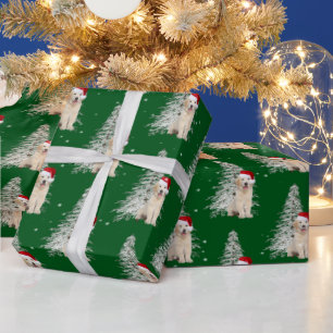 Weihnachten Golden Retriever und Baum Geschenkpapier