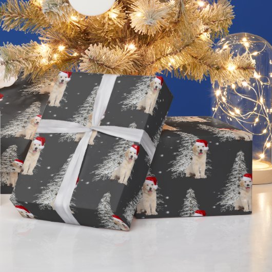 Weihnachten Golden Retriever und Baum Wrapping Pap Geschenkpapier (Feiertage)