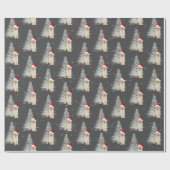 Weihnachten Golden Retriever und Baum Wrapping Pap Geschenkpapier (Flach)