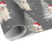 Weihnachten Golden Retriever und Baum Wrapping Pap Geschenkpapier (Rolleneckpunkt)
