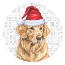 Weihnachten Golden Retriever und Woof Art Dog Love