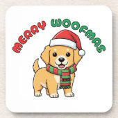 Weihnachten Golden Retriever Untersetzer: Frohe We Getränkeuntersetzer (Vorderseite)
