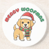 Weihnachten Golden Retriever Untersetzer: Frohe We Getränkeuntersetzer (Vorne)