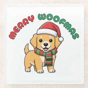 Weihnachten Golden Retriever Untersetzer: Frohe We Glasuntersetzer