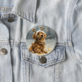 Weihnachten Golden Retriever Welpe Button (Beispiel)
