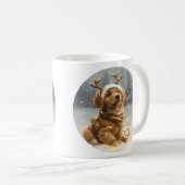 Weihnachten Golden Retriever Welpe Kaffeetasse (VorderseiteRechts)