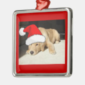 Weihnachten Golden Retriever Welpe Silbernes Ornament (Links)