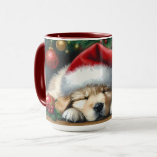 Weihnachten Golden Retriever Welpe Tasse