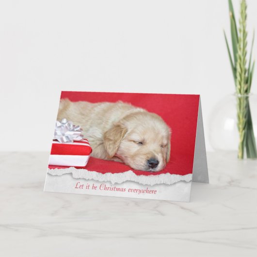 Weihnachten Golden Retriever Welppy Holiday Card (Vorderseite)