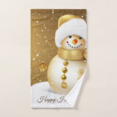 Weihnachten Golden Snowman Schneeflocken Badhandtuch Set (Handtuch)