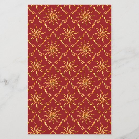 Weihnachten Golden Sun Muster Briefpapier (Vorderseite)