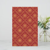 Weihnachten Golden Sun Muster Briefpapier (Stehend Vorderseite)