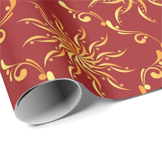 Weihnachten Golden Sun Muster Geschenkpapier (Rolleneckpunkt)