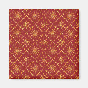 Weihnachten Golden Sun Muster Magnet