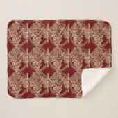 Weihnachten Golden Tree Muster Red Marron Sherpadecke (Vorderseite (Horizontal))