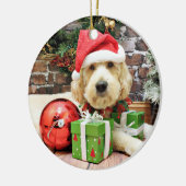 Weihnachten - GoldenDoodle - Gus Keramikornament (Links)
