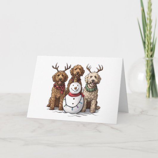 Weihnachten Goldendoodle Hunde (Vorderseite)