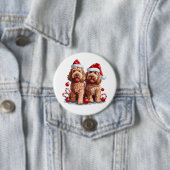 Weihnachten Goldendoodle Hunde Button (Beispiel)