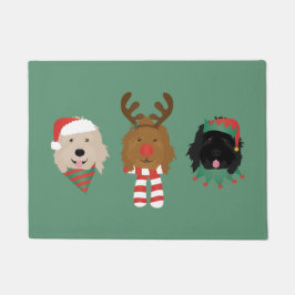 Weihnachten Goldendoodle Hunde Fußmatte