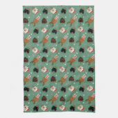 Weihnachten Goldendoodle Hunde Geschirrtuch (Vertikal)