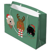 Weihnachten Goldendoodle Hunde Große Geschenktüte (Rückseite Schrägansicht)