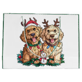 Weihnachten Goldendoodle Hunde Große Geschenktüte (Rückseite)