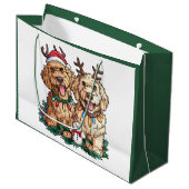 Weihnachten Goldendoodle Hunde Große Geschenktüte (Vorderseite Schrägansicht)