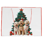 Weihnachten Goldendoodle Hunde Große Geschenktüte (Rückseite)