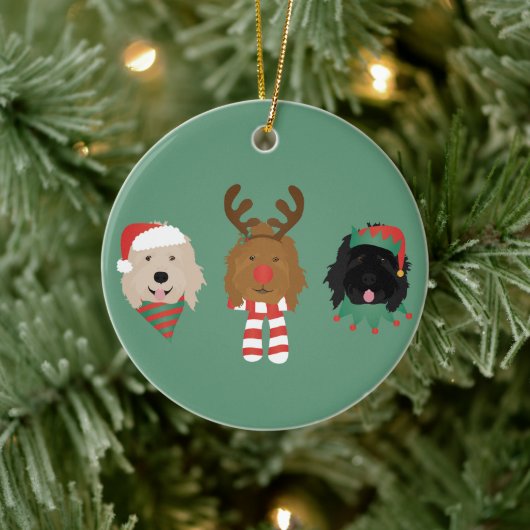 Weihnachten Goldendoodle Hunde Keramik Ornament (Baum)