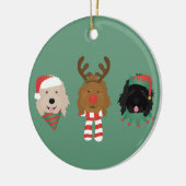 Weihnachten Goldendoodle Hunde Keramik Ornament (Links)