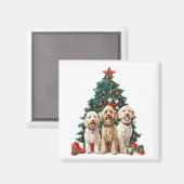 Weihnachten Goldendoodle Hunde Magnet (Vorderseite/Rückseite)