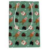 Weihnachten Goldendoodle Hunde Mittlere Geschenktüte (Vorderseite)